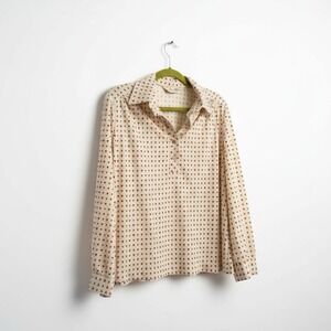 Lady Devon Vintage Floral Print‎ Long Sleeve Blouse Top Womens